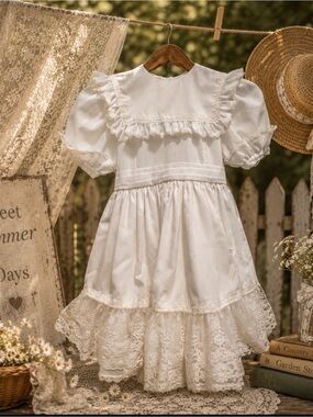 Lilo California size 6 full circle white party dress vintage